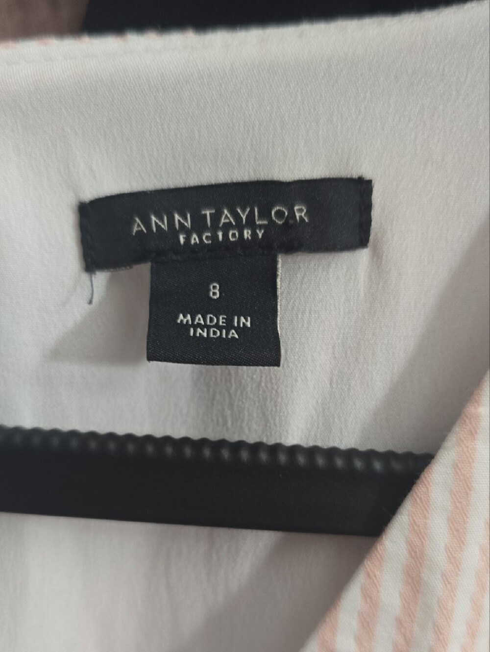 #281.Ann Taylor Factory Pink Striped V-Neck Flared Pockets Midi Dress - Picture 4 of 8